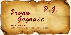 Prvan Gagović vizit kartica